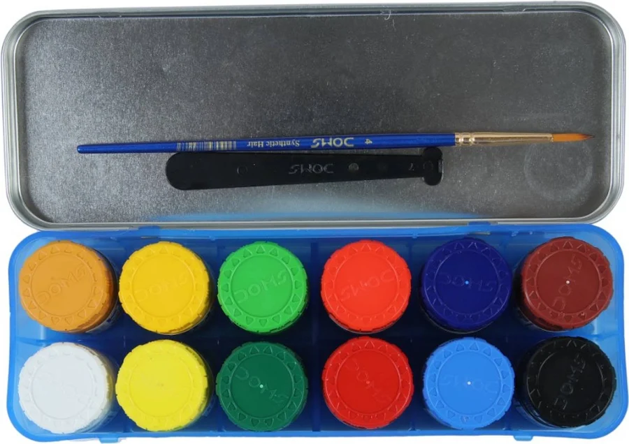 DOMS Poster Colours Big Pack with Brushes | Vibrant, Non-Toxic Water Colours for Kids & Artists - Image 3