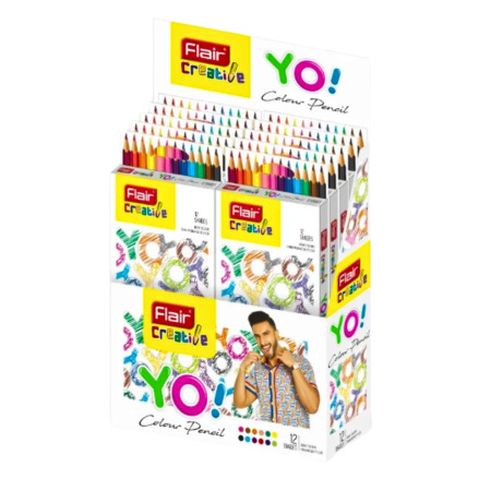 FLAIR Creative YO Colour Pencil Long – Pack of 12 Shades