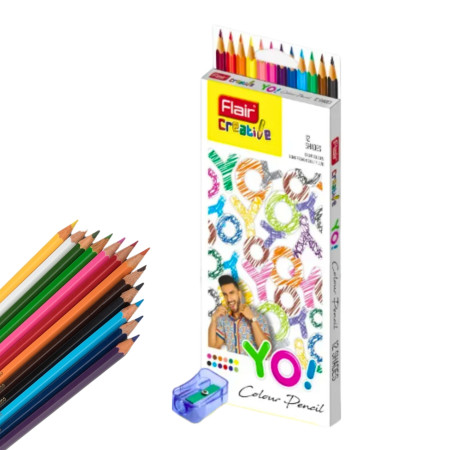 FLAIR Creative YO Colour Pencil Long – Pack of 12 Shades - Image 2