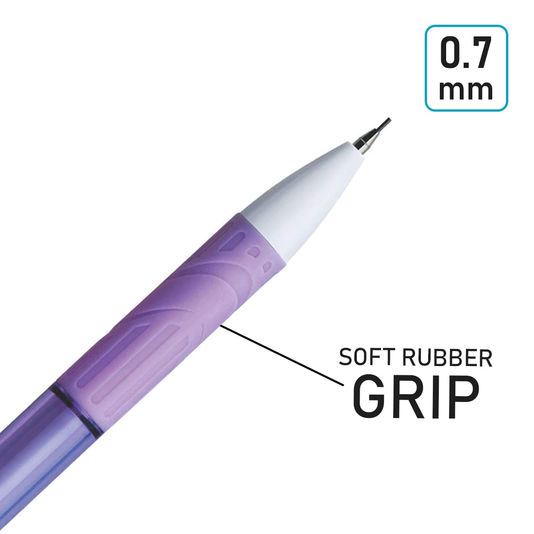 FLAIR Clixx Medium 0.7 mm Mechanical Pencil Pouch Pack | Triangular Barrel for Relaxed Drawing | Free One Lead Tube with Each Pencil | Light Weight with Comfortable Grip - Image 3