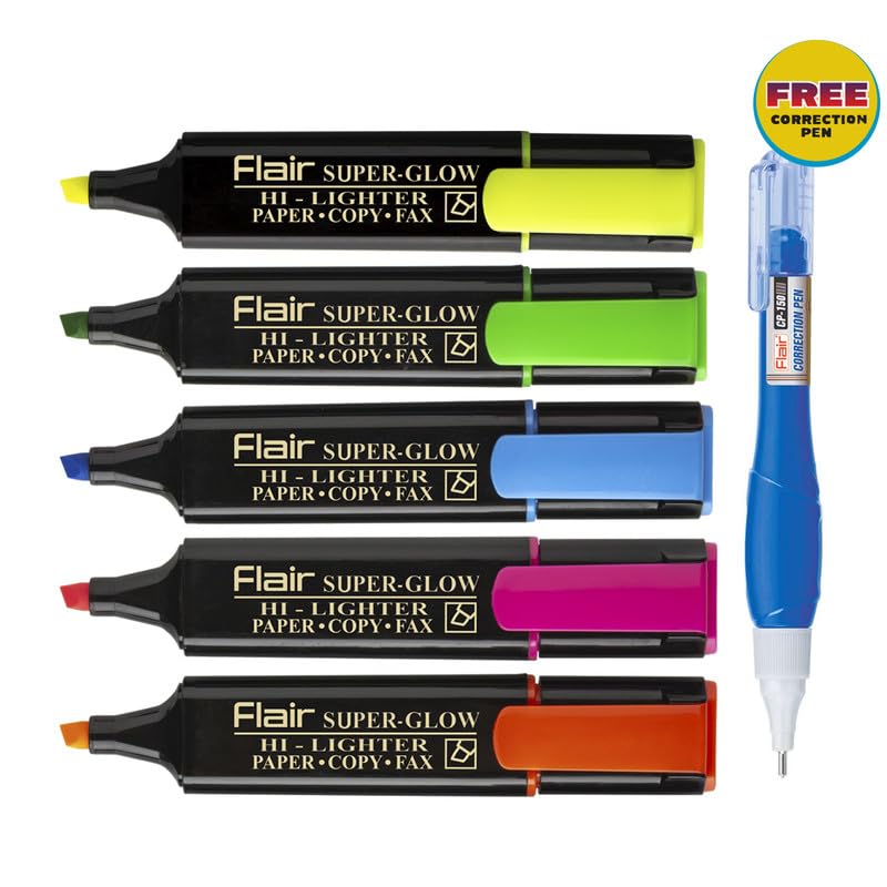 FLAIR Creative Kids' Hi‑lighters Pouch Pack – Pack of Highlighters with Ergonomic Grip & Non‑Toxic Ink - Image 3