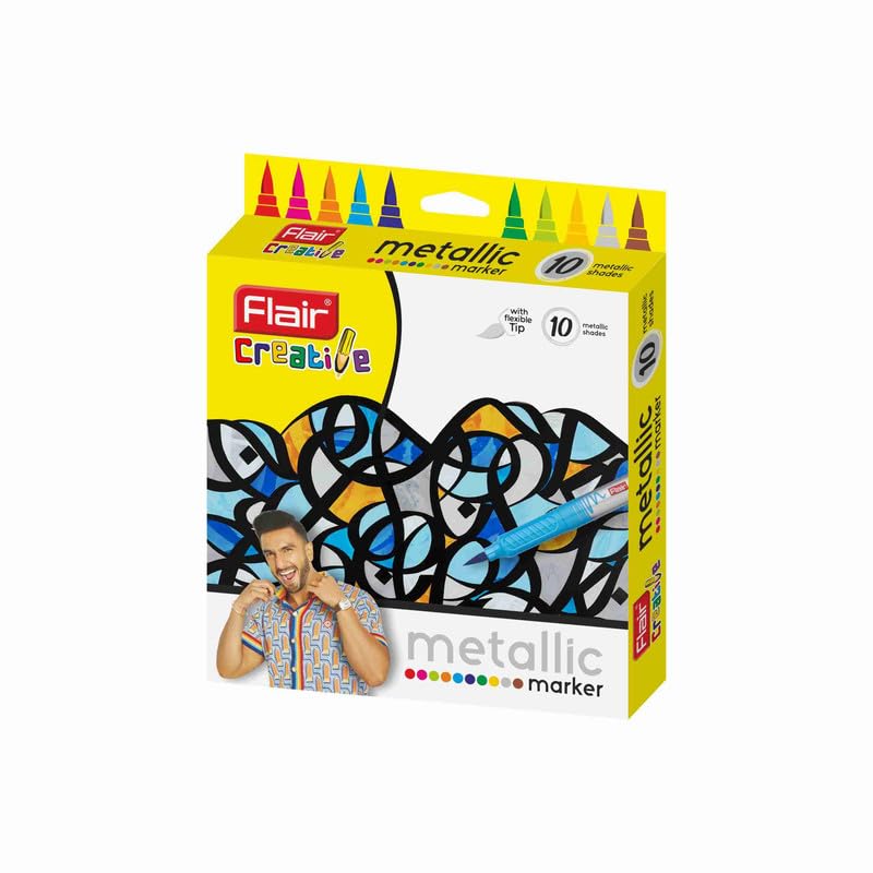 FLAIR Creative Brush Pen With Flexible Tip – Multicolor Watercolour Brush Pen Set for Lettering and Calligraphy (Pack of 12) - Image 2