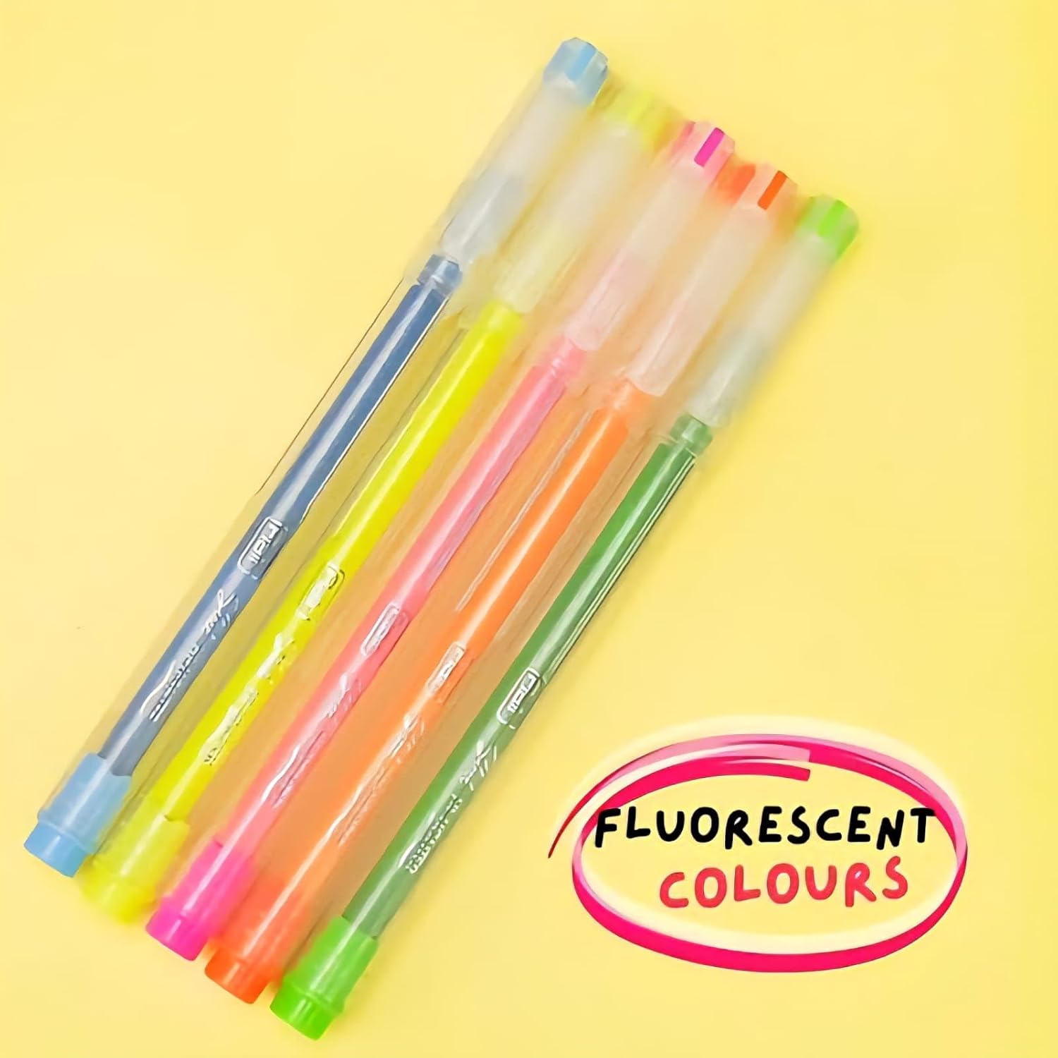 FLAIR Creative 5 Flourescent Shades Minamalist Sleek Highlighter/Textliner Pack of 5| - Image 2