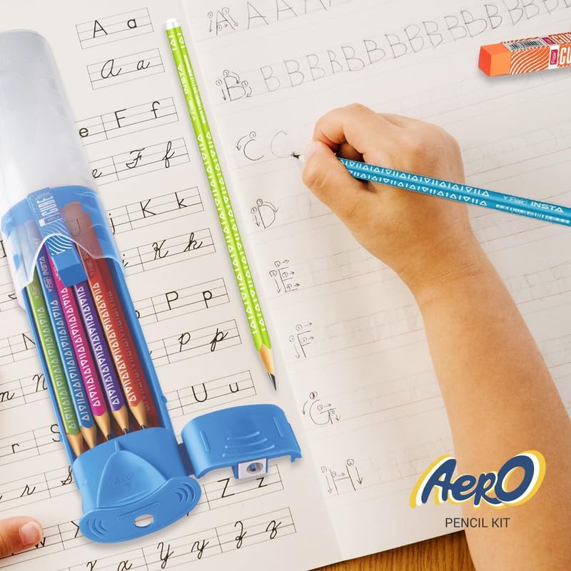 FLAIR Creative Series Aero Pencil Smart Kit | Coloured 2B Lead Pencils | Fun & Functional Box | Stationery Kit Ideal For Gifting | Set Of Wooden Pencils, 1 Eraser & 1 In-Built Sharpener. - Image 6