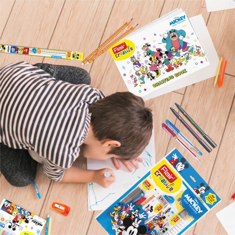 Flair Creative Series Disney Mickey Mouse Stationery Kit | Combination of 58 Assorted Items | Smart Kit for Your Creative Need & Fun Learning | Ideal Gift Set for Kids | Pack of 1 - Image 2