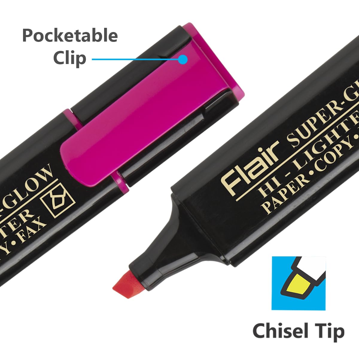 FLAIR Creative Kids' Hi‑lighters Pouch Pack – Pack of Highlighters with Ergonomic Grip & Non‑Toxic Ink - Image 5