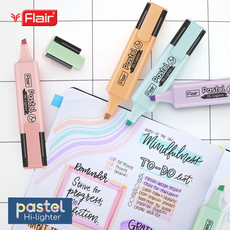 Flair Creative Kids' Hi-lighters Pouch Pack – Non-Toxic Smooth Ink Highlighters (Multicolor) - Image 2
