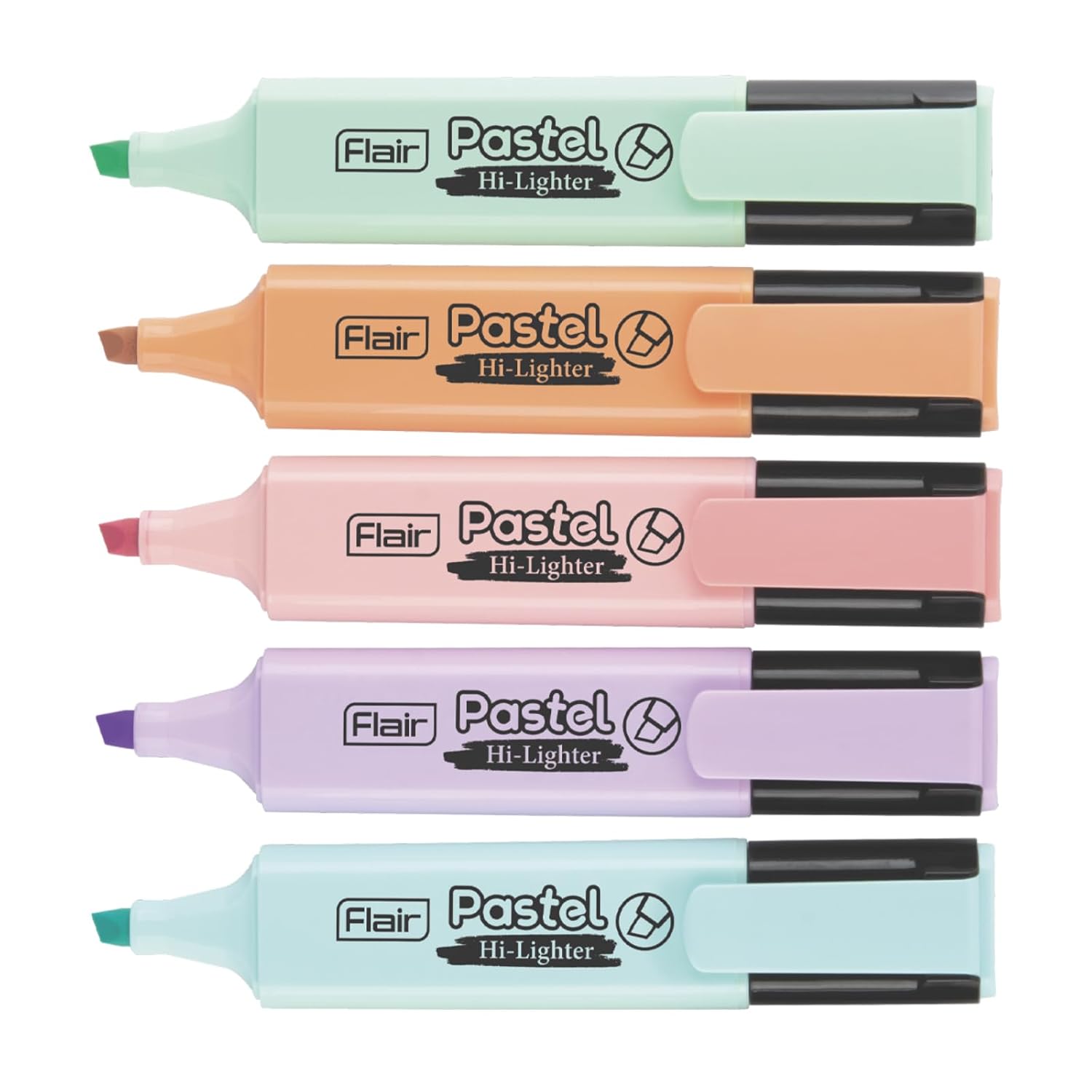 Flair Creative Kids' Hi-lighters Pouch Pack – Non-Toxic Smooth Ink Highlighters (Multicolor)