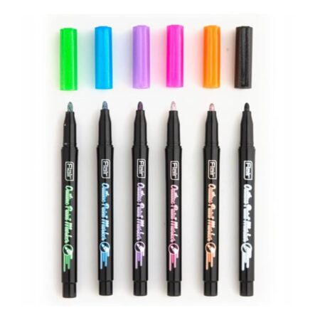 FLAIR Creative Series Outline Metallic Paint Marker Pens – Scrapbook & Craft Set