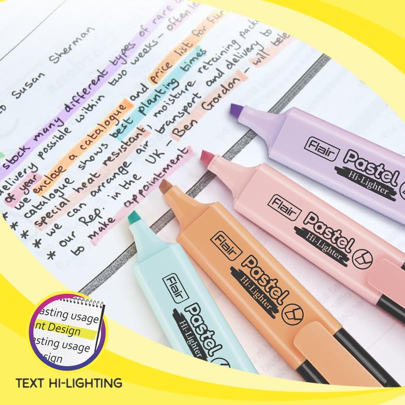 Flair Creative Kids' Hi-lighters Pouch Pack – Non-Toxic Smooth Ink Highlighters (Multicolor) - Image 6