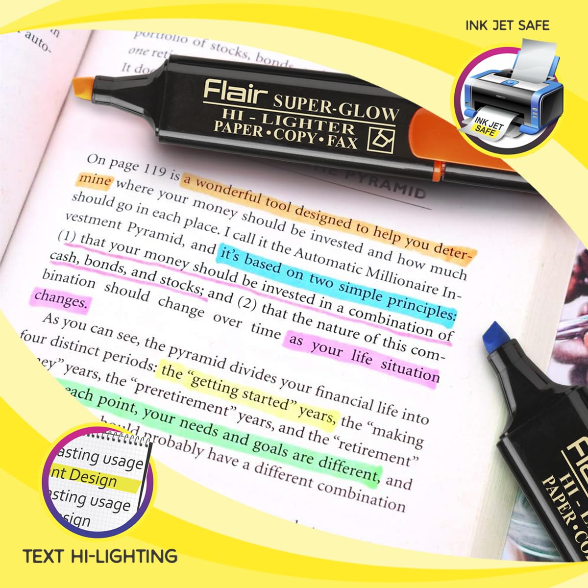 FLAIR Creative Kids' Hi‑lighters Pouch Pack – Pack of Highlighters with Ergonomic Grip & Non‑Toxic Ink - Image 6