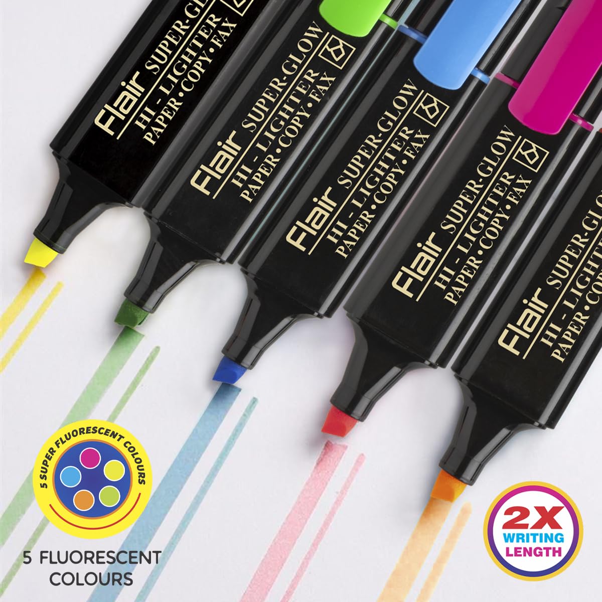 FLAIR Creative Kids' Hi‑lighters Pouch Pack – Pack of Highlighters with Ergonomic Grip & Non‑Toxic Ink - Image 4