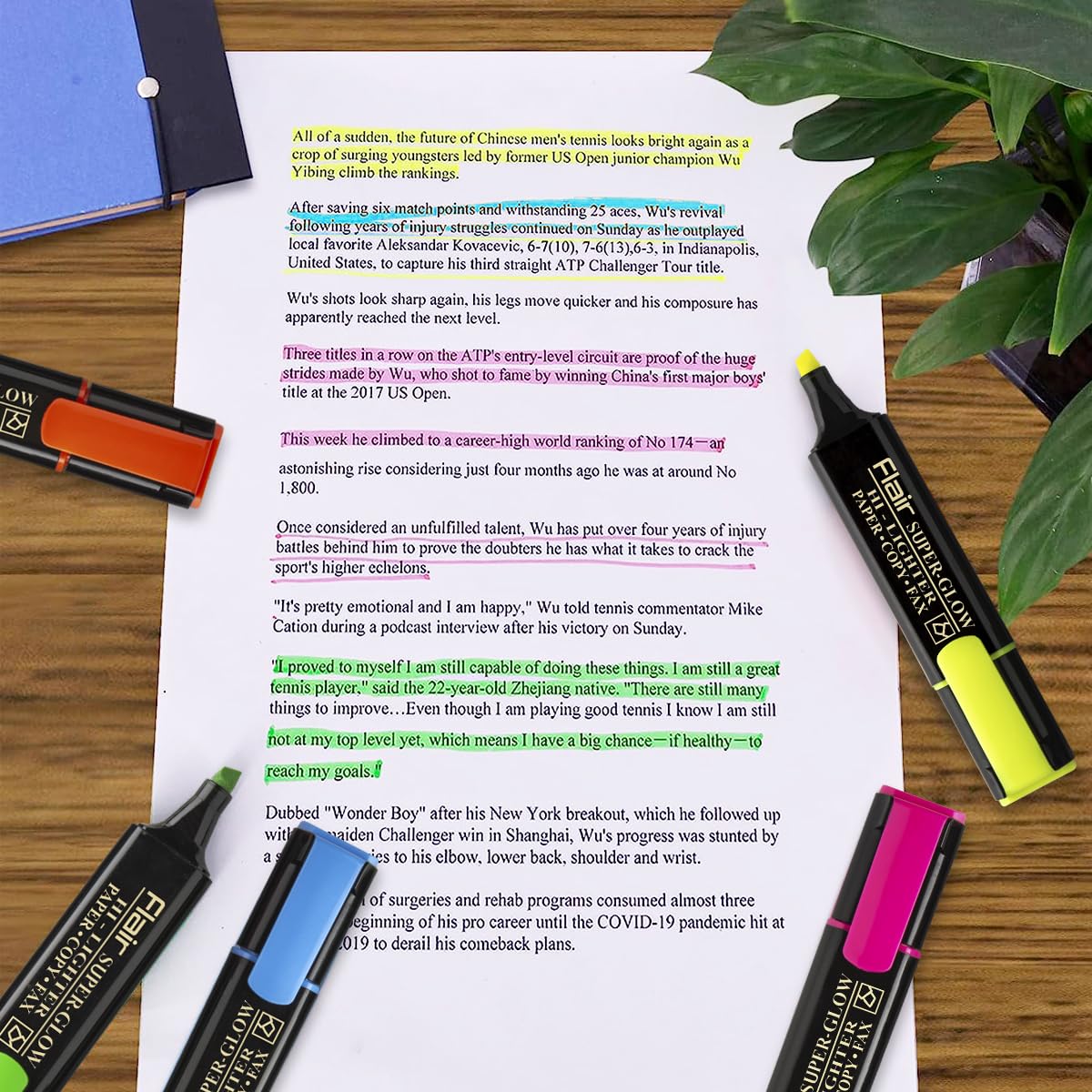 FLAIR Creative Kids' Hi‑lighters Pouch Pack – Pack of Highlighters with Ergonomic Grip & Non‑Toxic Ink - Image 2