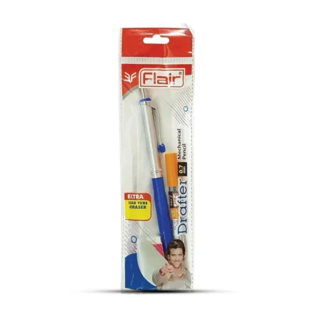 FLAIR Drafter 0.7 mm Mechanical Pencil – Precision Metal Body with Leads & Eraser