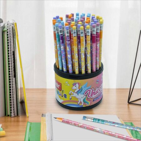 Flair Creative Unicorn Pencil Pack of 30 – Extra Dark Wooden Pencils with Eraser and Sharpener for School & Kids