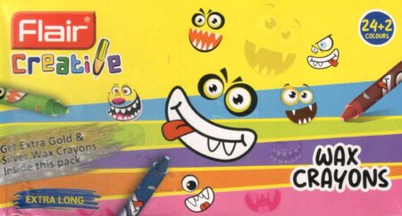 FLAIR Creative Wax Crayons – 24 Bright Shades for Smooth Coloring